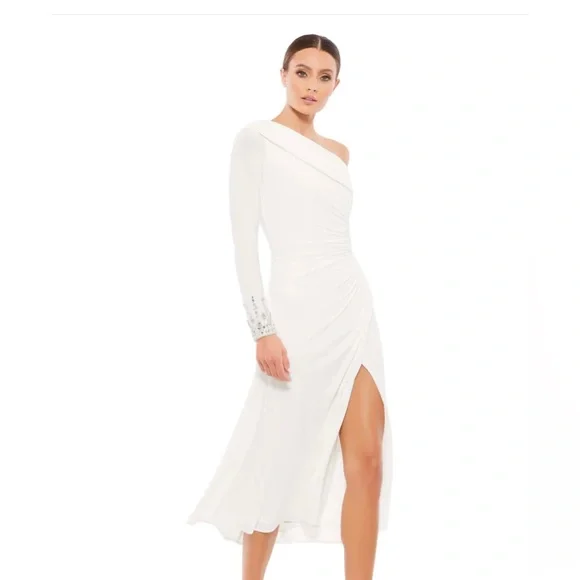 knee length dresses for ladies Fold Over Off Shoulder Knit Dress Brown Medium